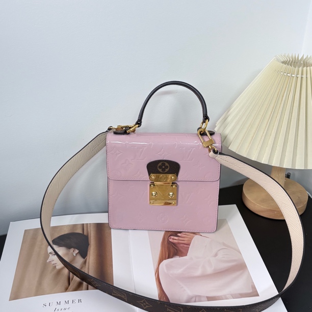 95新 LouisVuitton/路易威登 樱花粉春天大街手提斜挎包ss