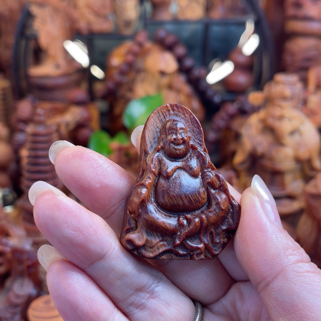 松木（琥珀木）其他弥勒佛吊坠