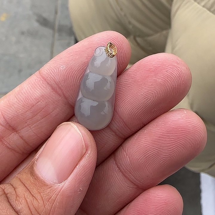 和田玉颈饰18K金镶嵌