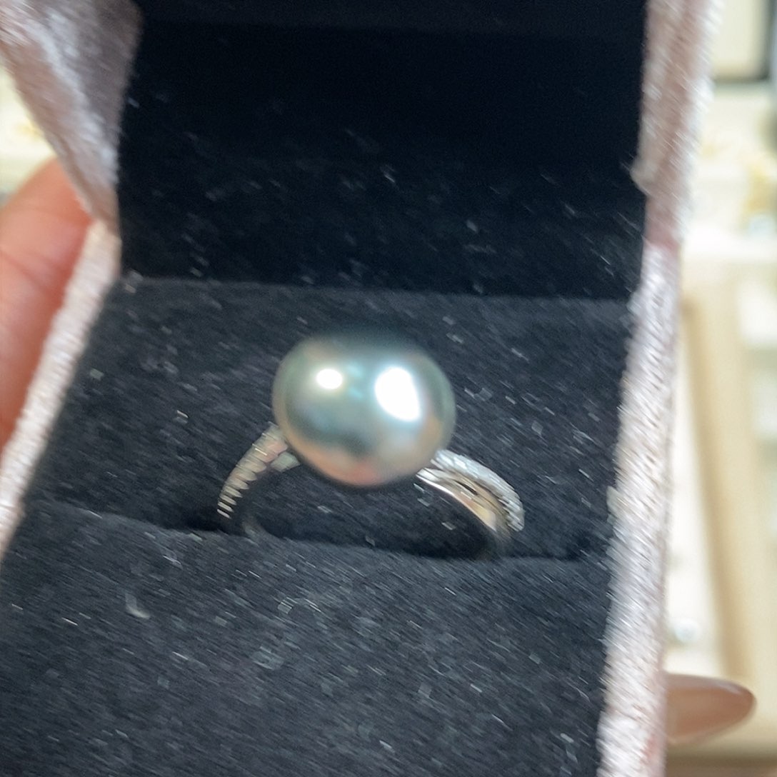 海水珍珠戒圈银S925镶嵌