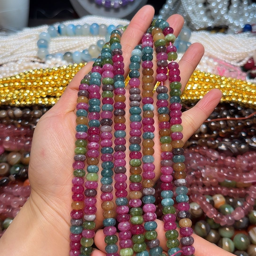 玛瑙/玉髓合金珠宝半成品8m多宝算盘一条