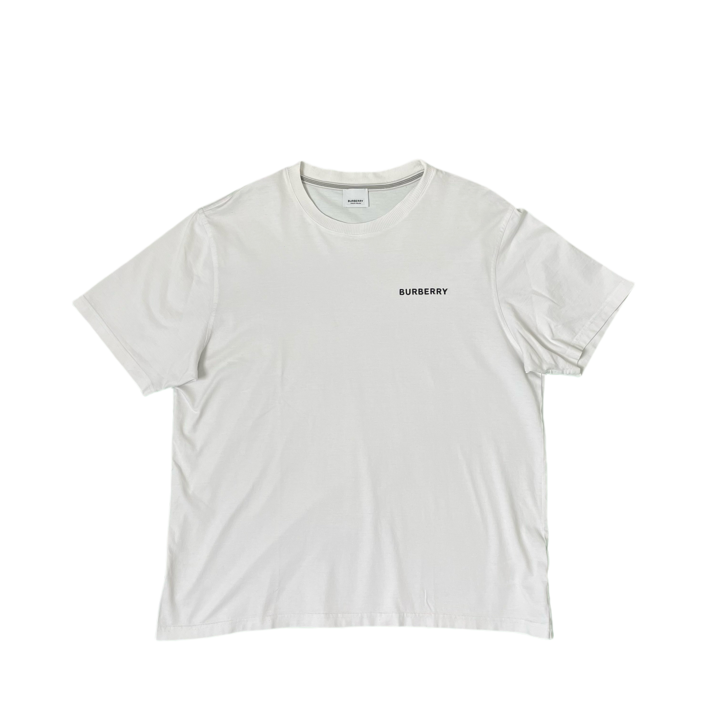 Burberry/博柏利 白色巴宝莉胸口胶质LOGO短袖 M码 99新