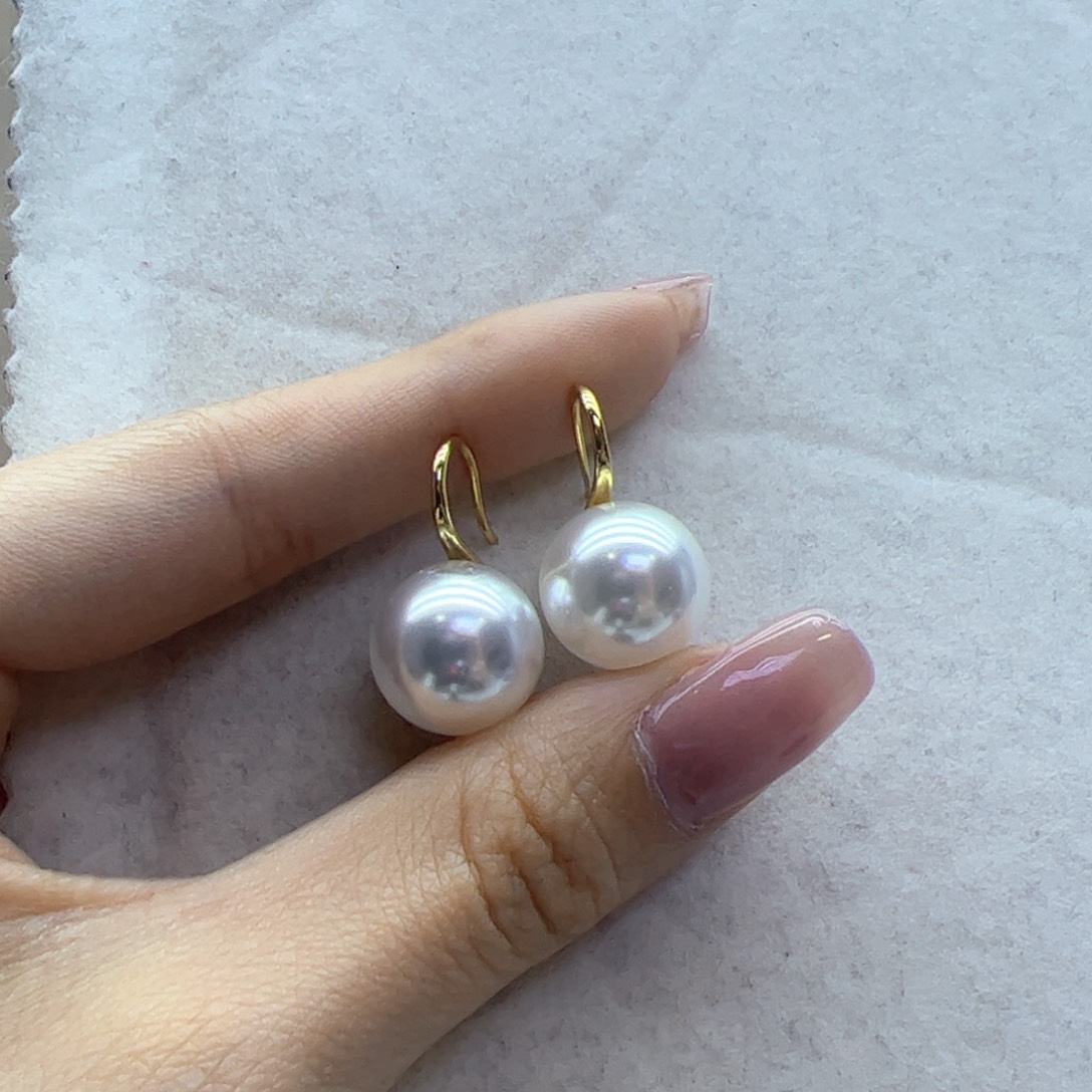 淡水珍珠耳饰18K金镶嵌