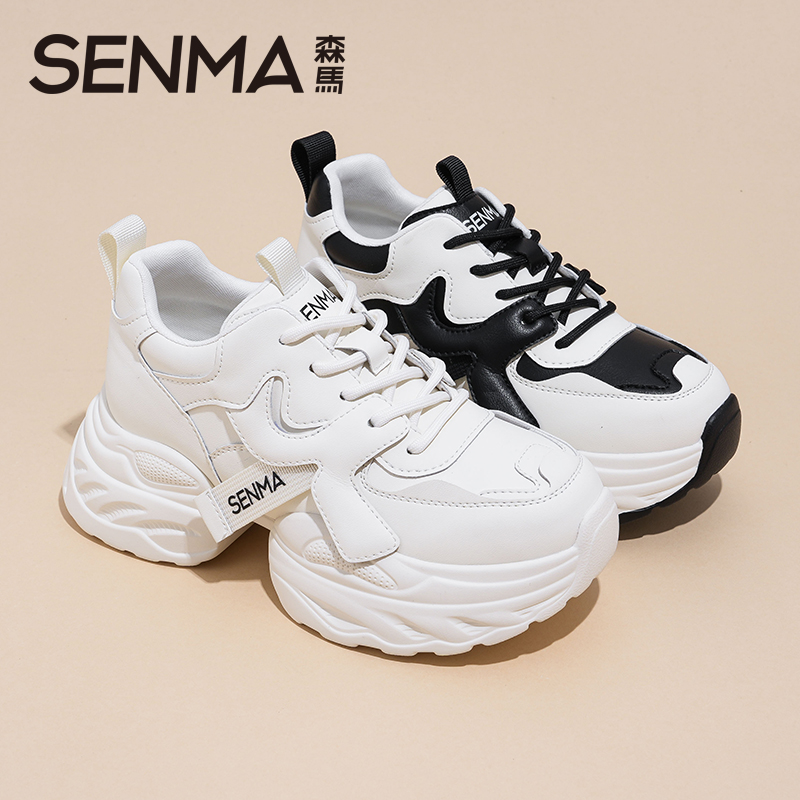SENMA/森马7CM厚底运动老爹鞋女鞋25秋冬新款增高软底时尚休闲鞋