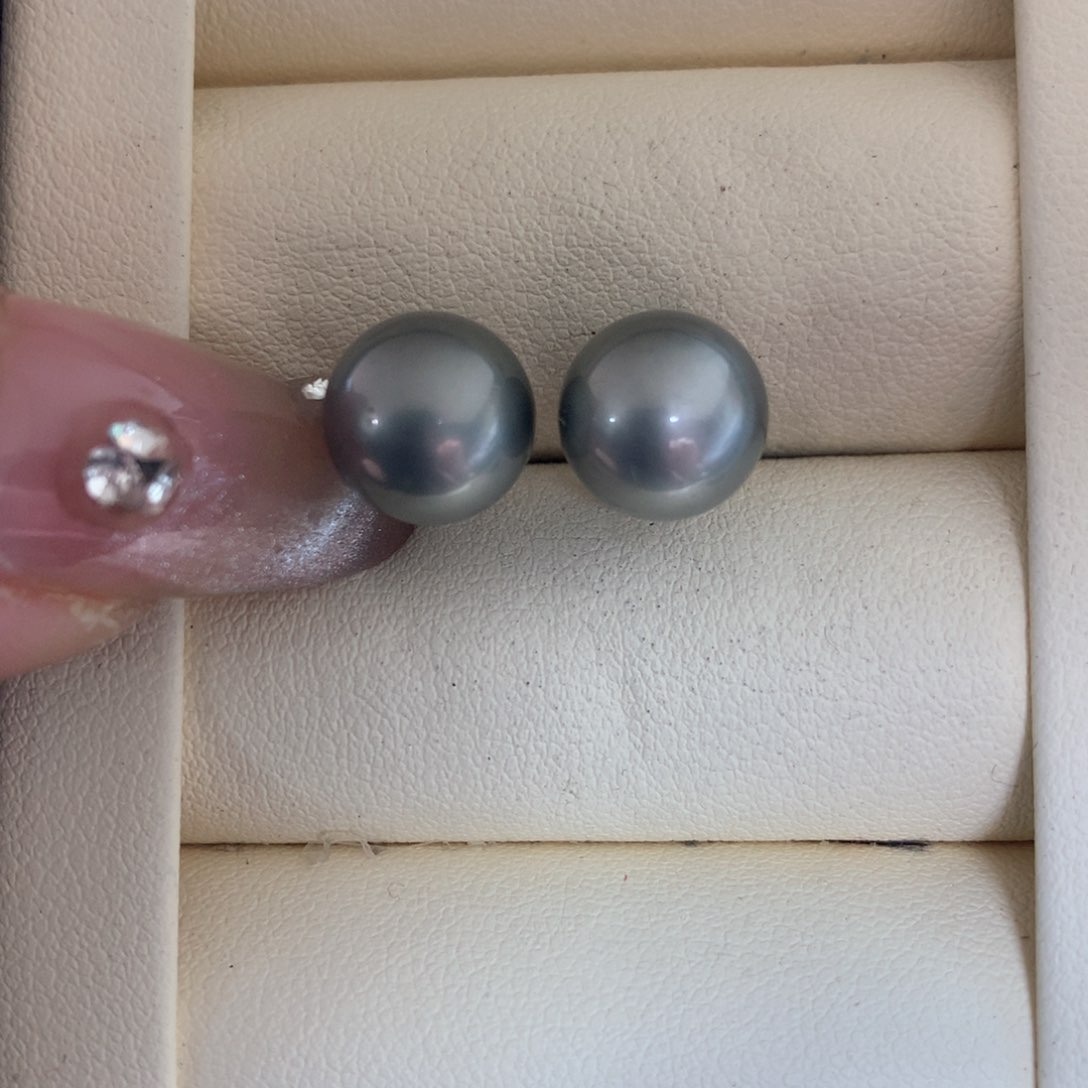 海水珍珠耳饰银S925镶嵌
