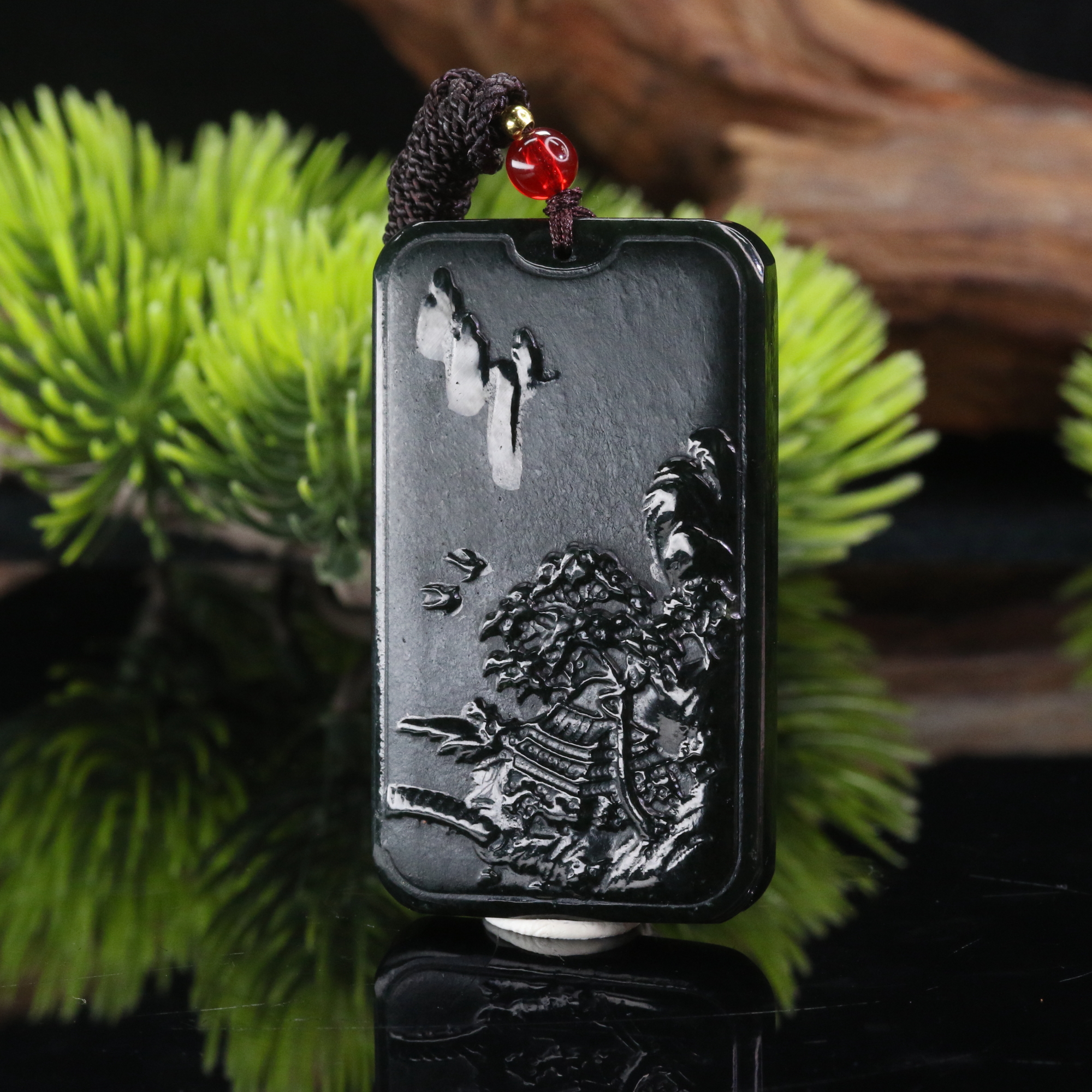 2和田玉青玉山水牌/200671上海嘉禾拍卖