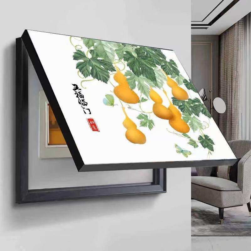 五福临门餐厅电表箱装饰画挂画客厅走廊现代新中式电表箱画50*60