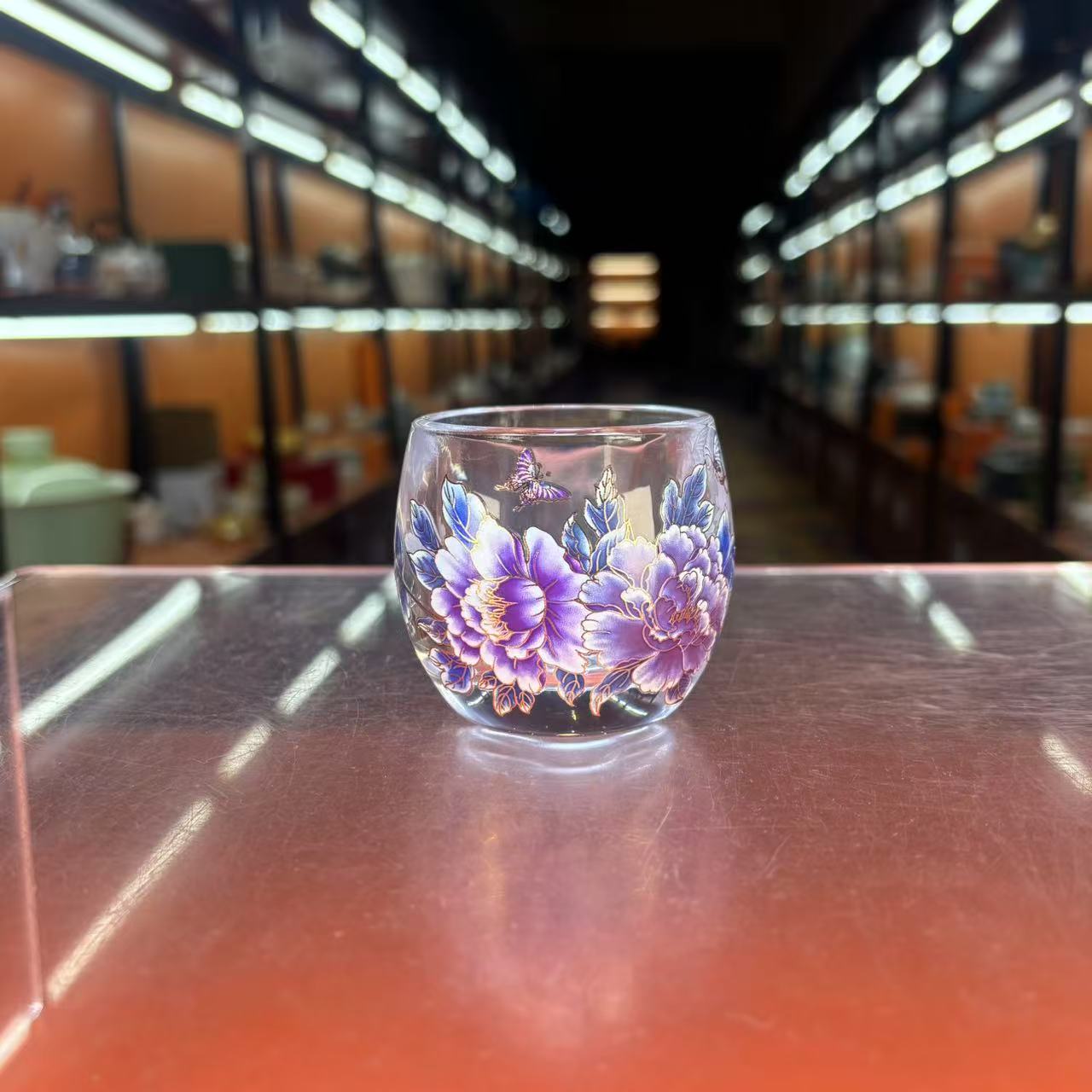 秋香茶具 蝶恋牡丹变色主人杯茶杯品茗杯-5377-2401