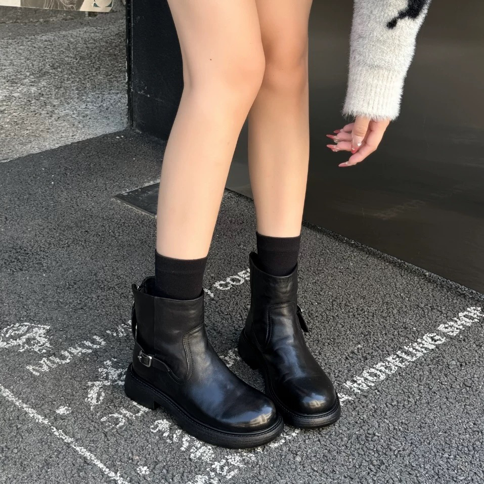 7744232广版新款高品质头层牛皮冬季短靴超舒适防滑