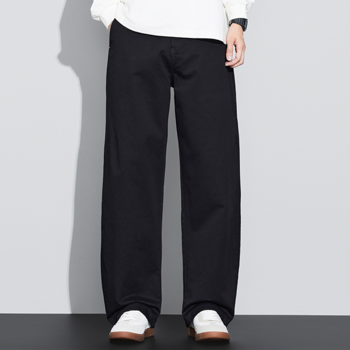 秋冬长裤休闲裤男士微宽松直筒裤百搭长裤