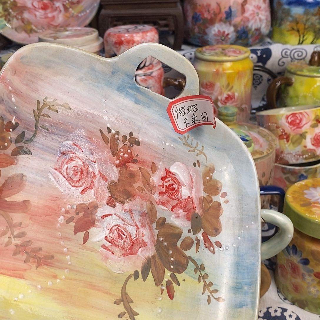 瓷片微玻 不来回手绘陶瓷