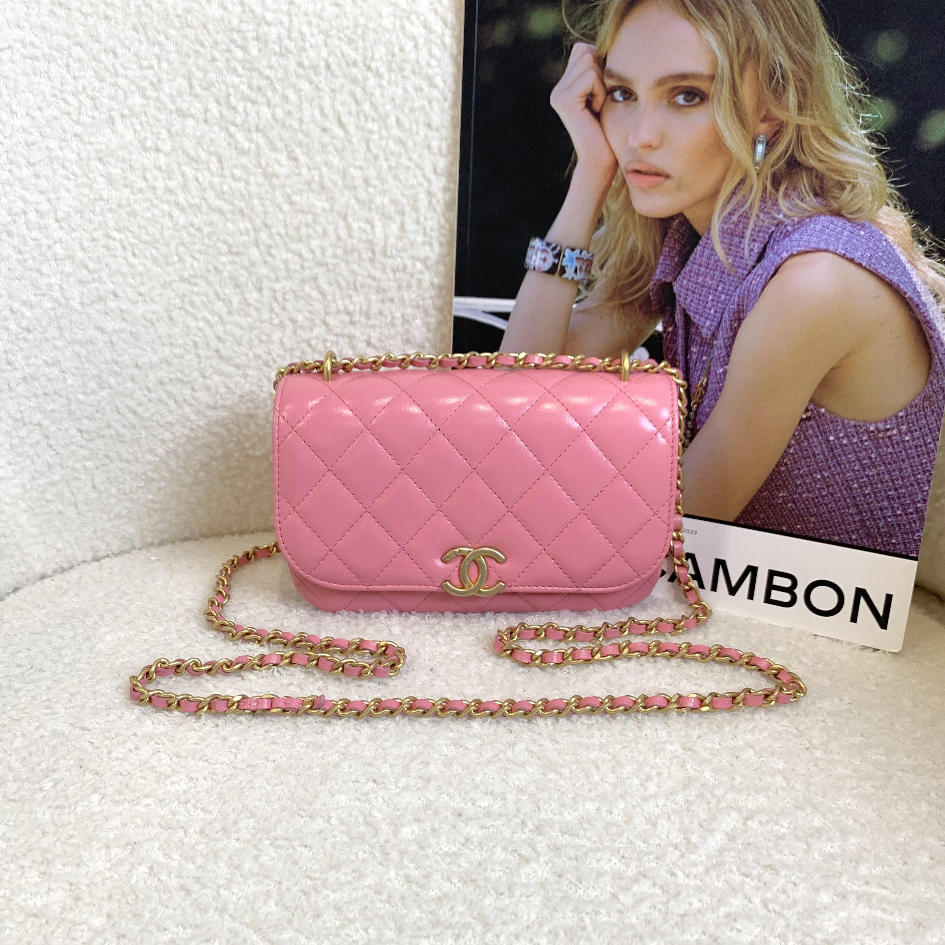 99新 Chanel/香奈儿 壹臻中古/23A粉色woc链条包/54605369