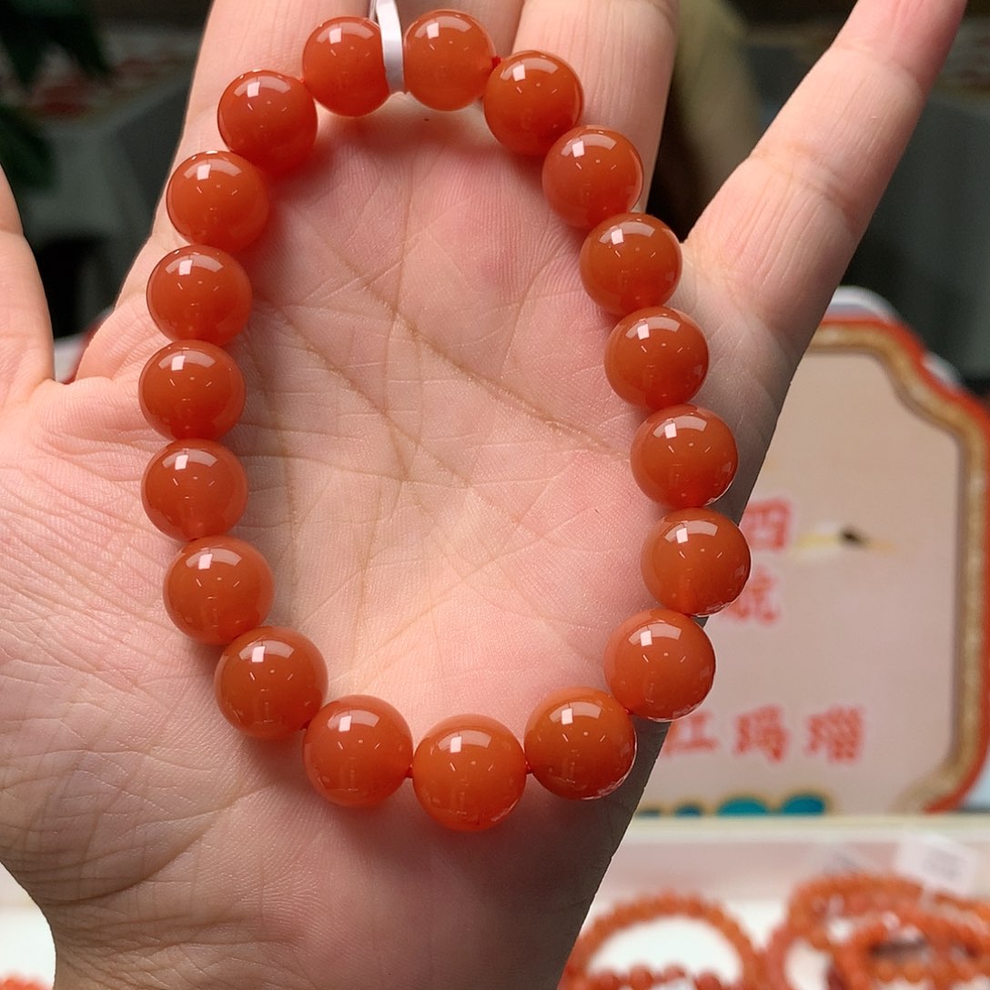 【闪购商品】南红玛瑙Q冷水河单圈手串10mm未镶嵌