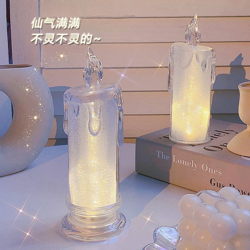 床头灯装饰灯摆件灯创意礼品氛围LED蜡烛卧室仿真小夜灯桌面创意
