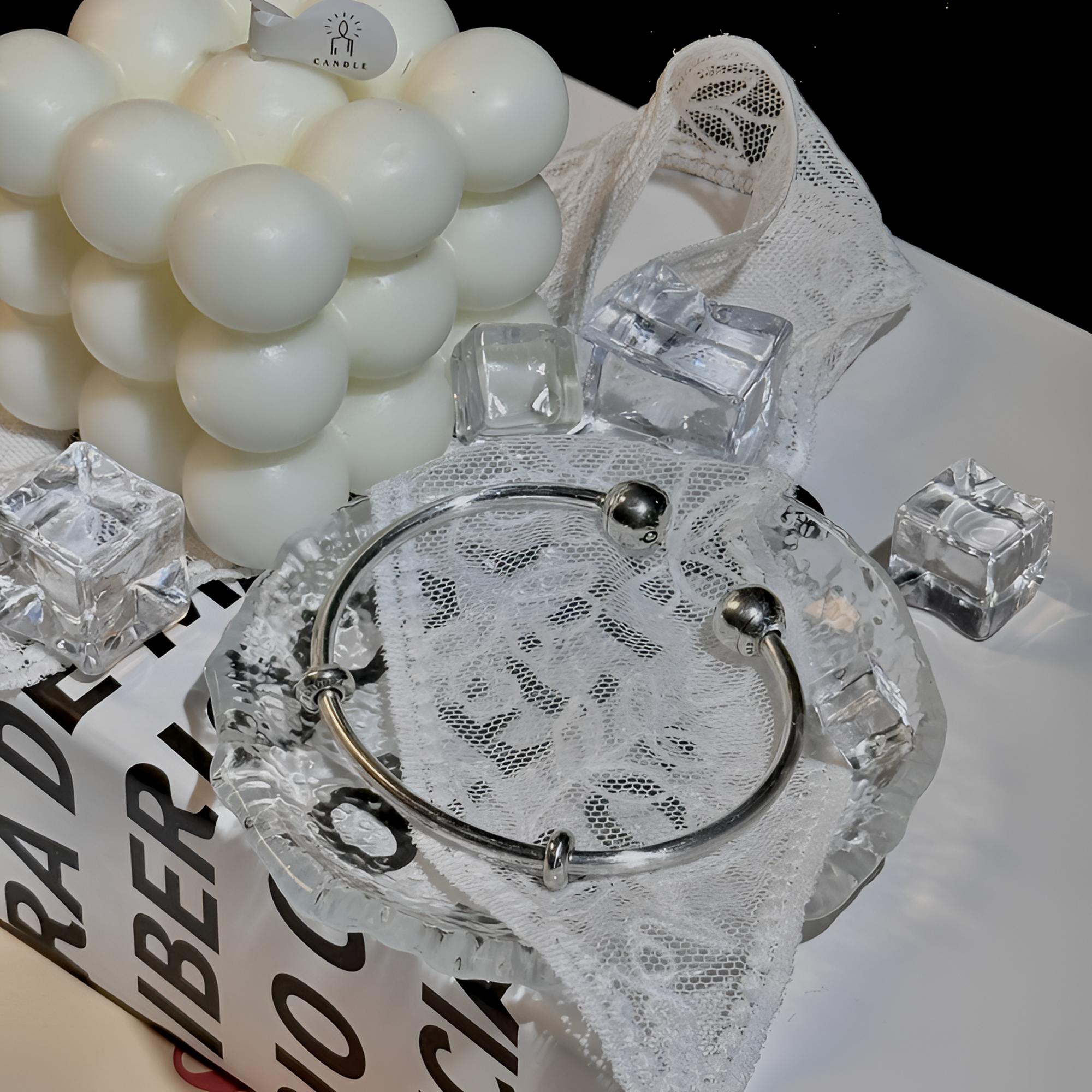 铜合金手镯 925银镀银时尚开口手镯 DIY配件基础手镯百搭素圈