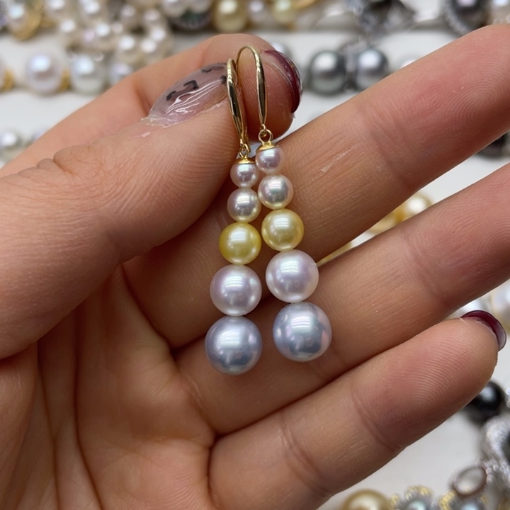 海水珍珠耳饰18K金镶嵌