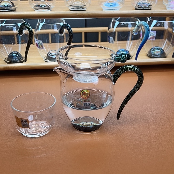 *****手柄款高硼硅玻璃公杯+茶漏