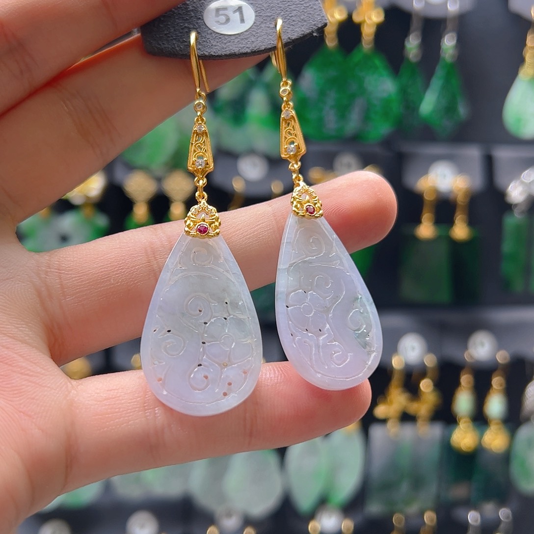 未镶嵌翡翠耳饰翡翠