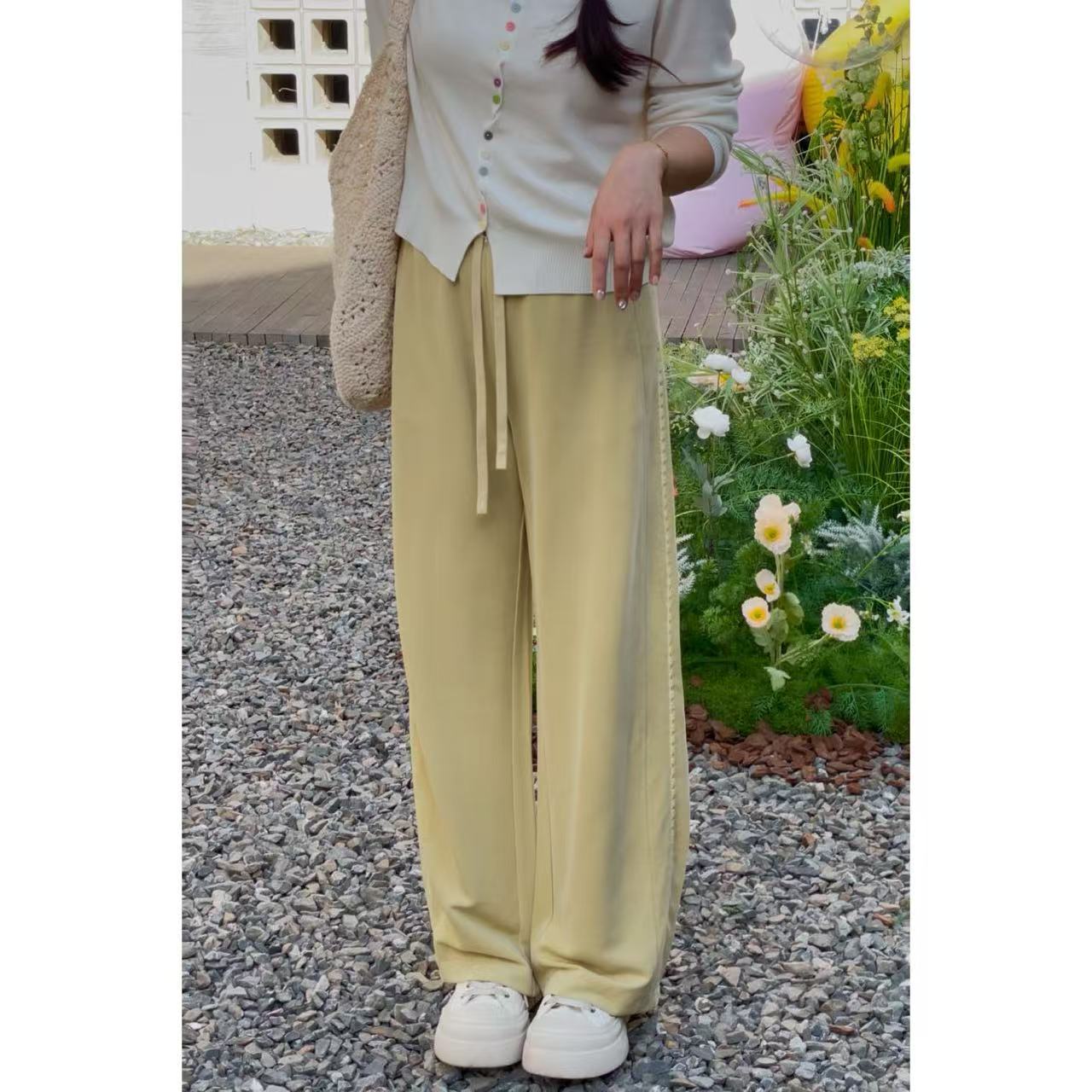 珀新【初夏】高端做工纯色百搭显瘦可穿三季春夏秋小直筒-7090