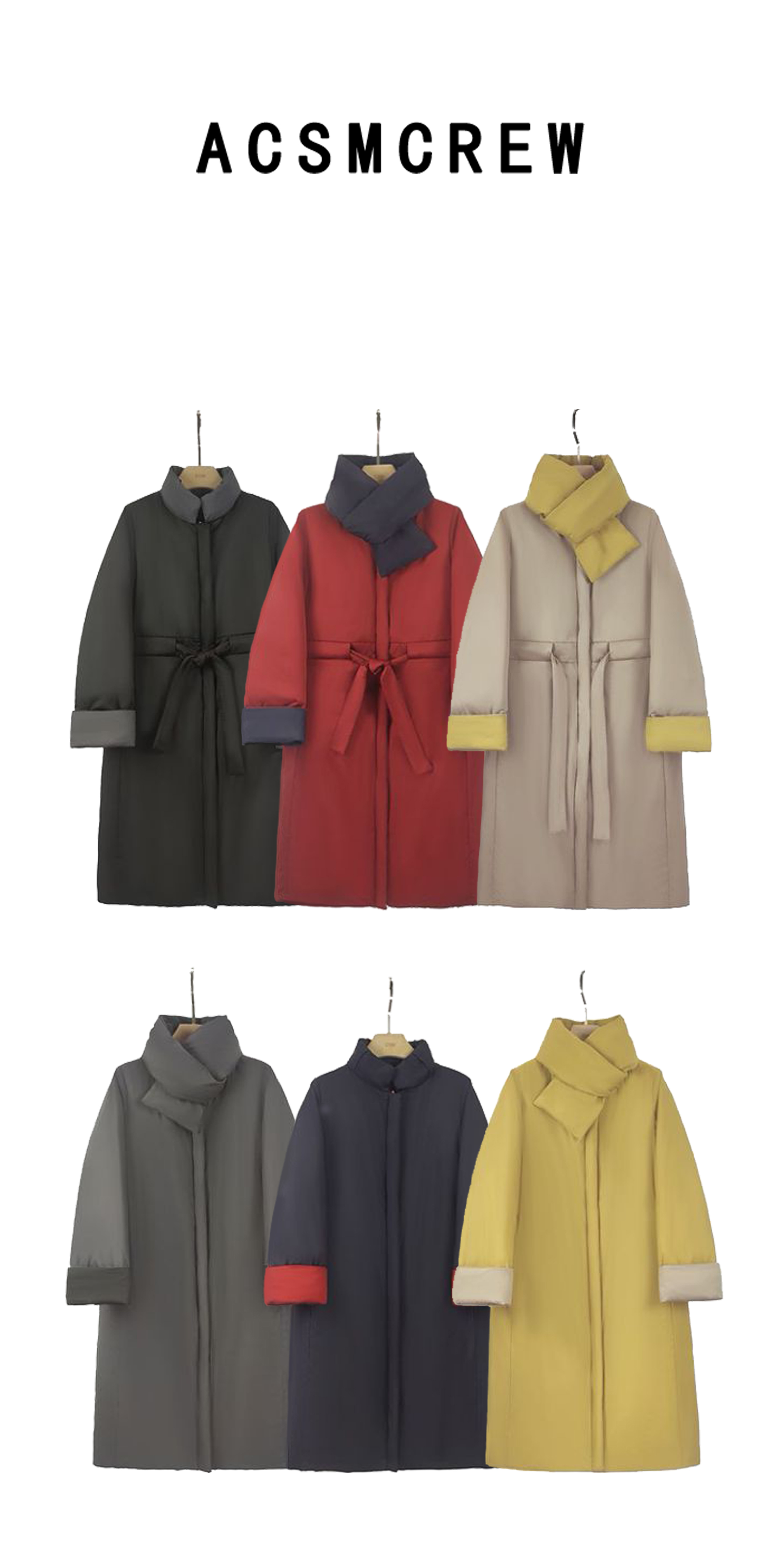 【大可专属】新中式撞色净面极简两面穿知识分子风长款羽绒服367