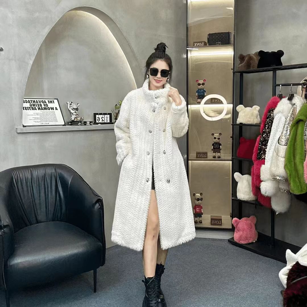 【D Y Z】华夫格外套2023新款休闲百搭减龄时尚设计师长款外套