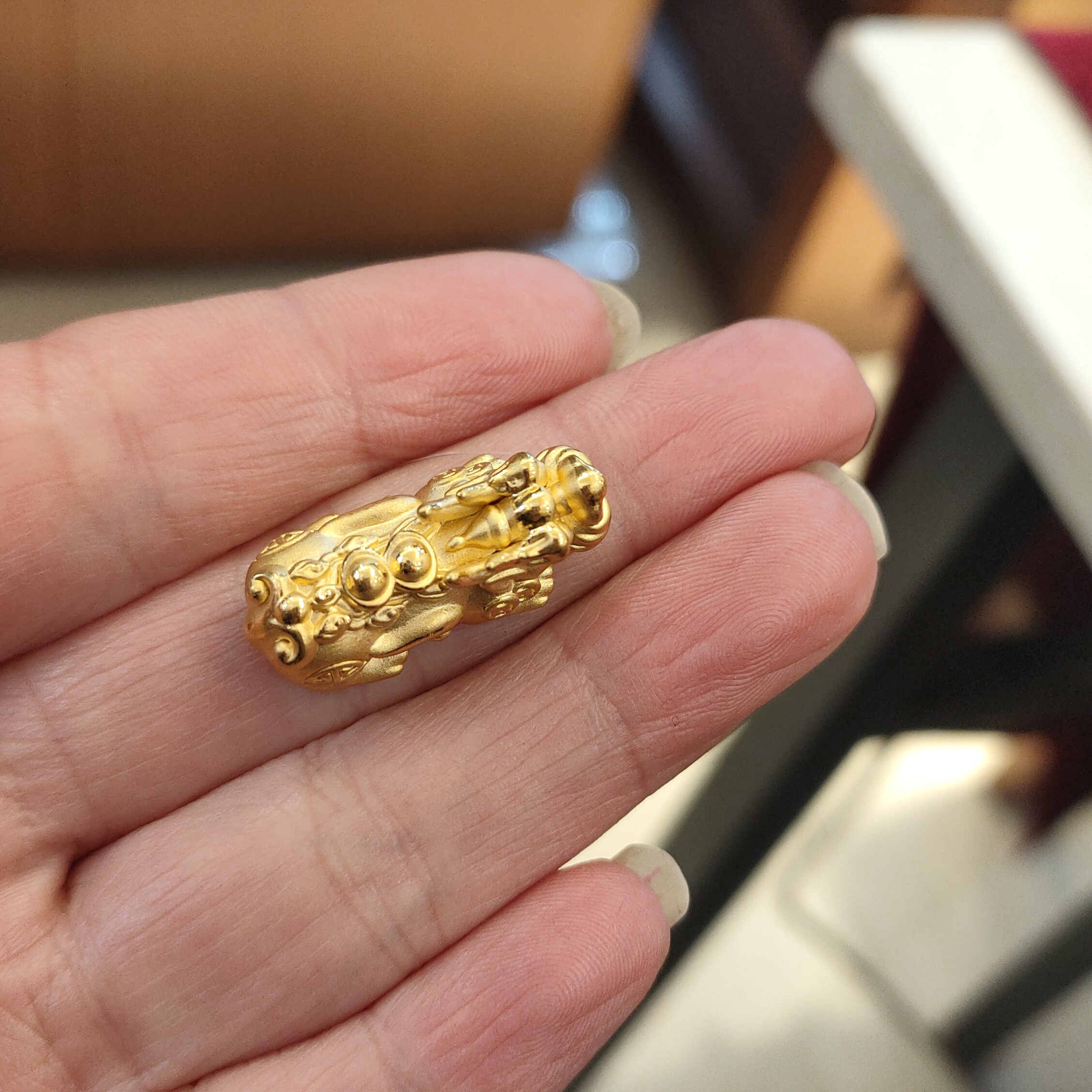 六桂福足金时尚貔貅中穿