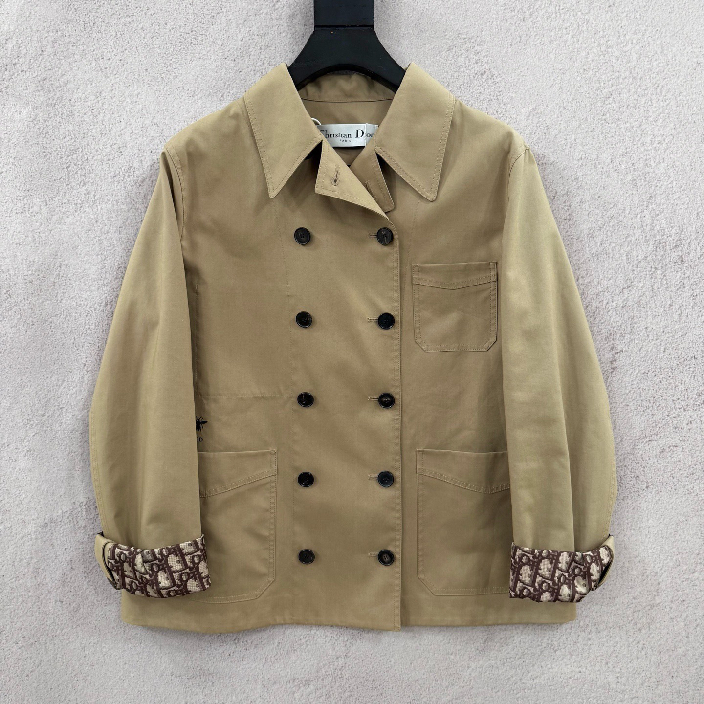 未使用 DIOR/迪奥 卡其色内满印风衣 40码 YH22854
