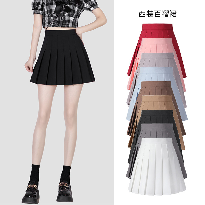 女四季2025新款大码高腰显瘦a短裙小个子jk短裙a大码裙子短裙