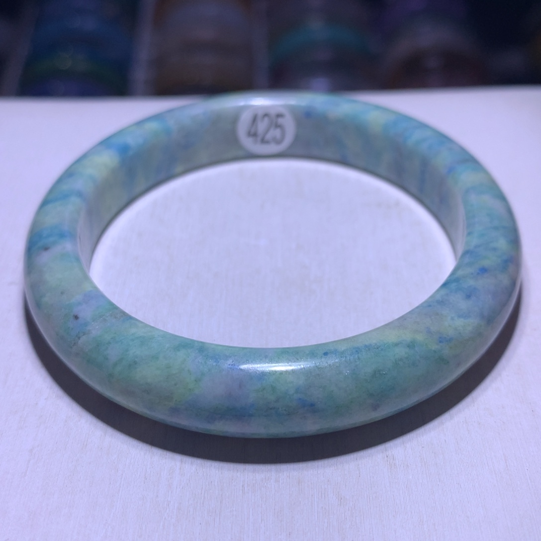 黄晶手镯银S925镶嵌方纳石55.7圈425