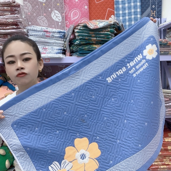 棉蓝色大花纯棉纱布