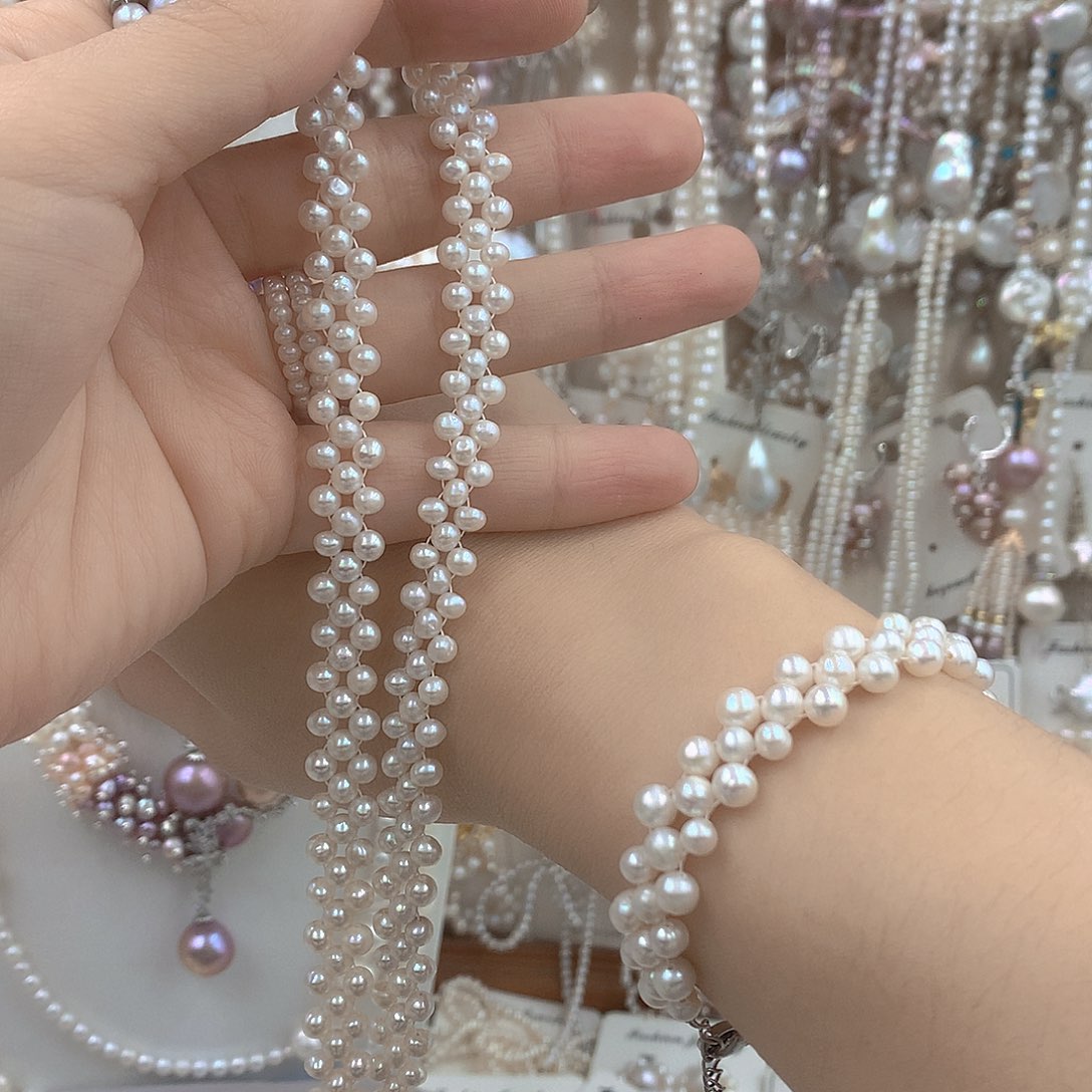 静***诺耳饰淡水珍珠银S925镶嵌