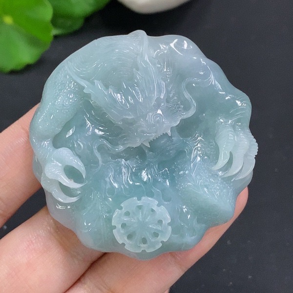 L78-天然A货翡翠-龙牌