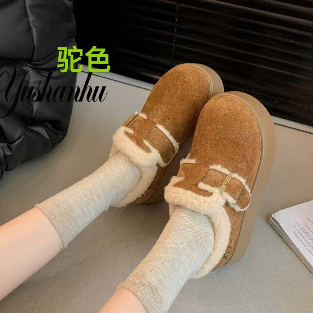 时尚舒适小皮匠50258松糕底软底加厚绒女士棉鞋雪地靴羊羔绒女鞋