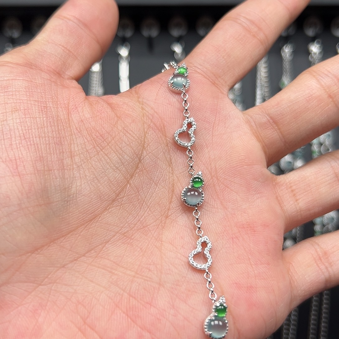孔***-翡翠银S925镶嵌手链