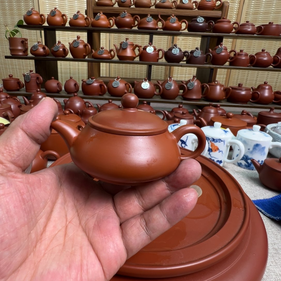 红***狼紫砂茶壶潮州手拉朱泥壶，微瑕不退换
