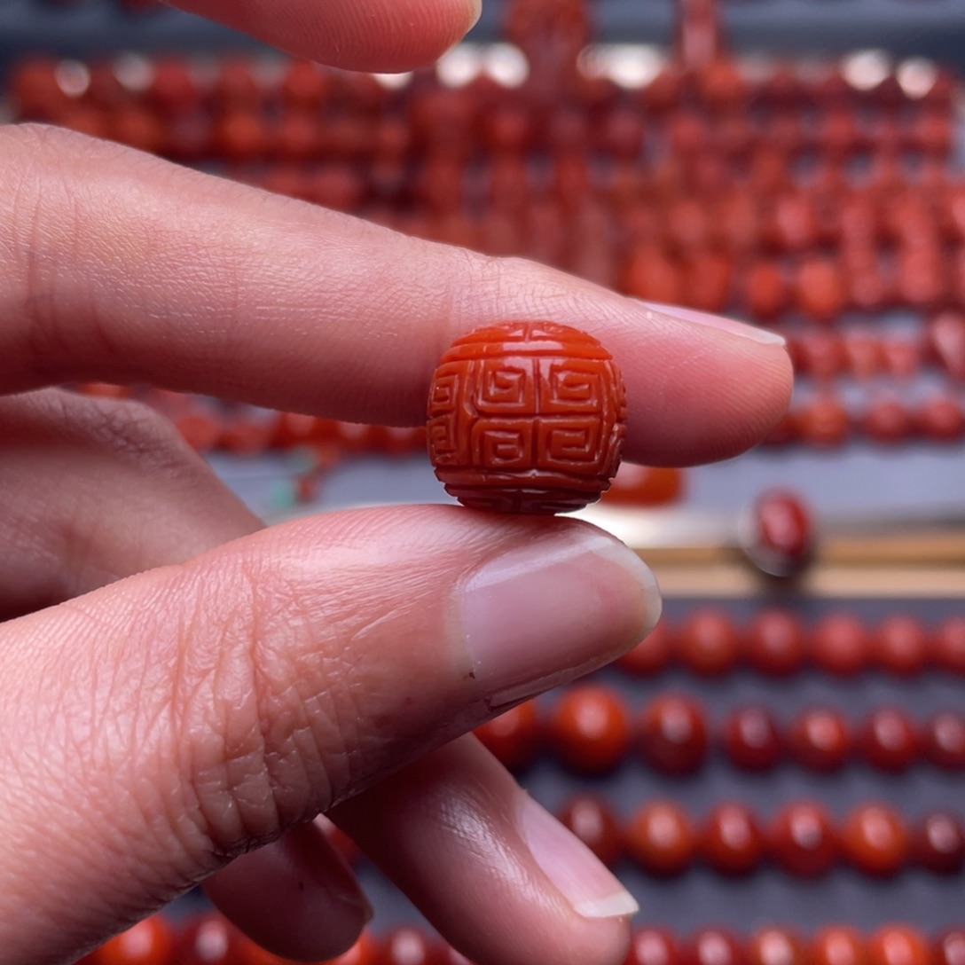 C***i南红玛瑙未镶嵌其他W12➕瓦西偏锦红回纹老型珠高品