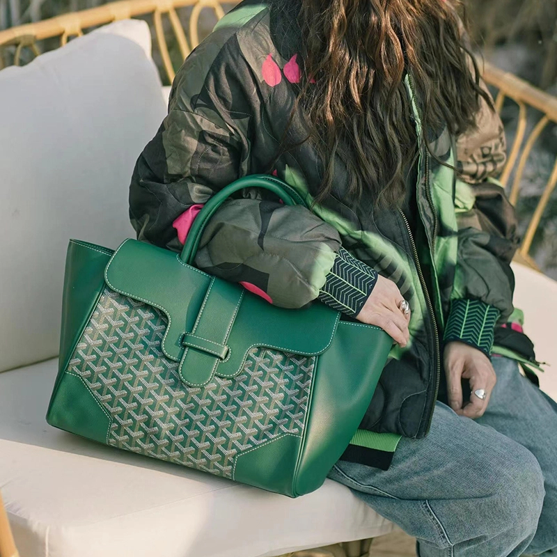 【大西宫】高级感狗牙大容量软皮西贡包印花手提包翻盖托特包时尚包