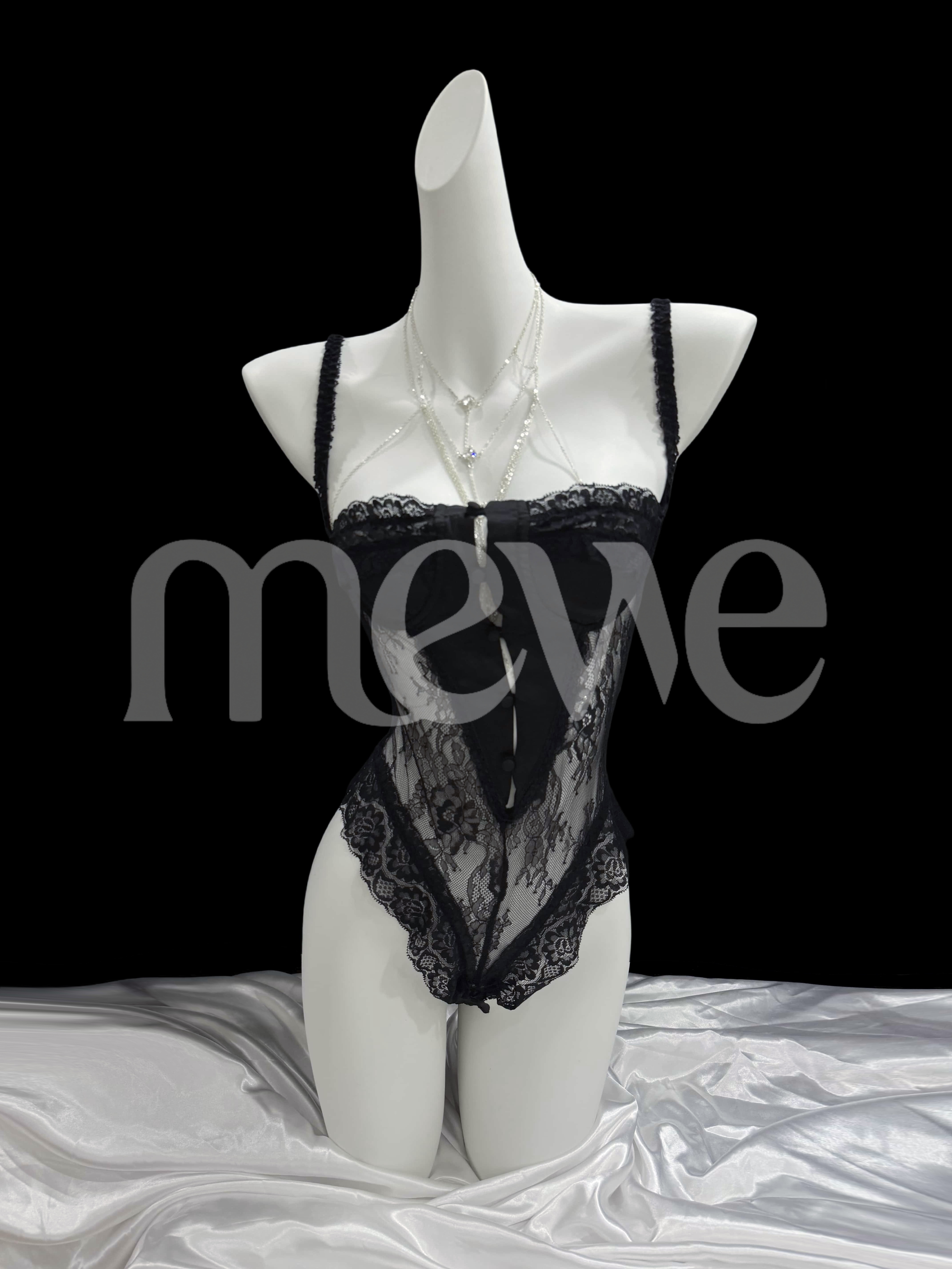 【mewe】纯欲开口蕾丝花边法式内衣性感甜美少女轻奢气质镂空显瘦