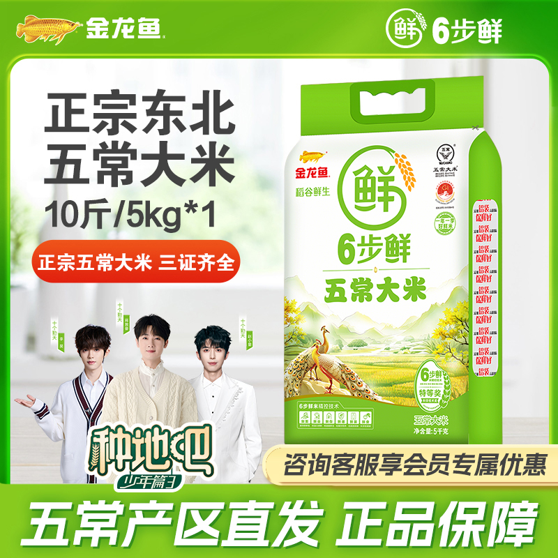 金龙鱼【非2025新米】6步鲜五常大米10斤东北黑土地大米优选产区