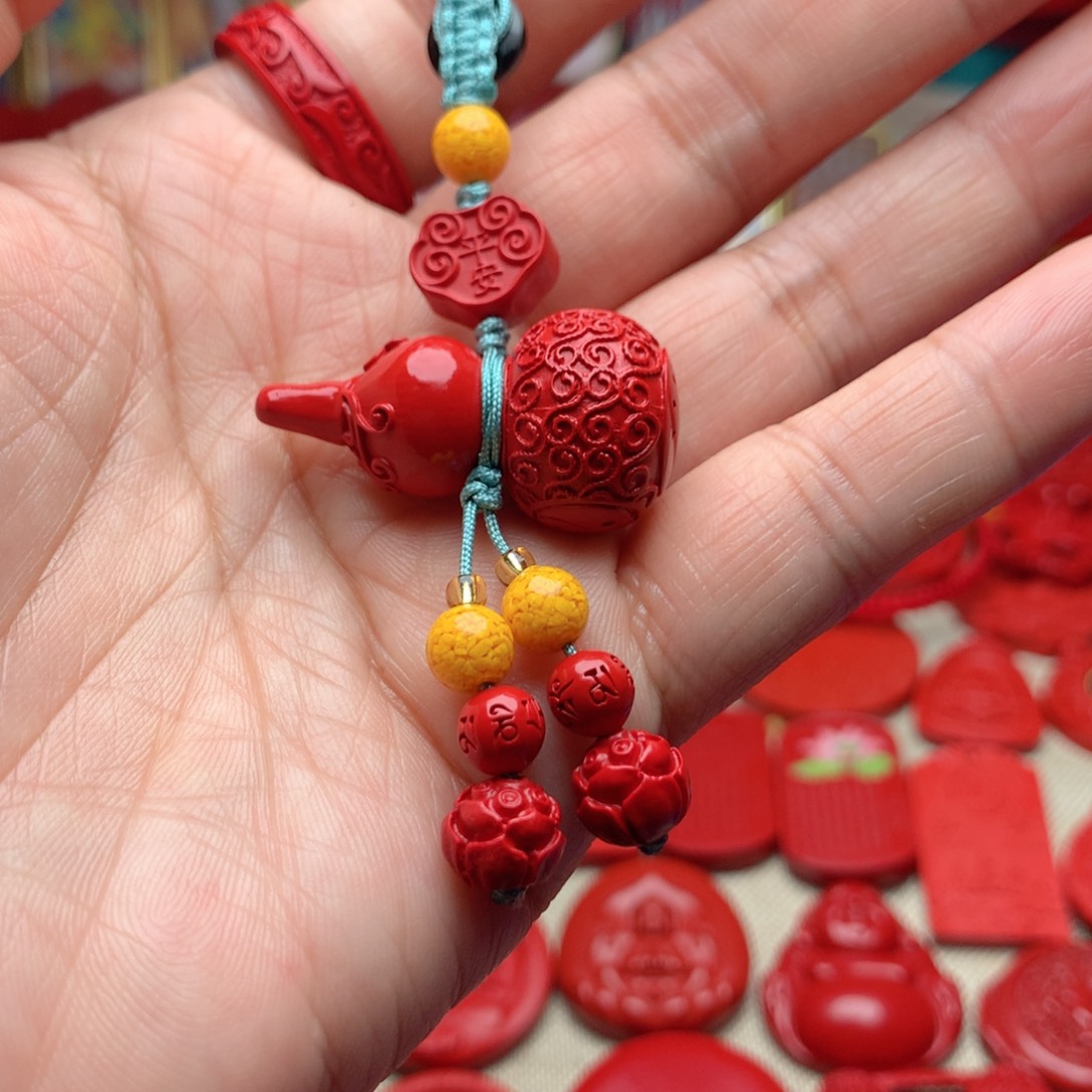 天然辰砂工艺品朱砂钥匙扣