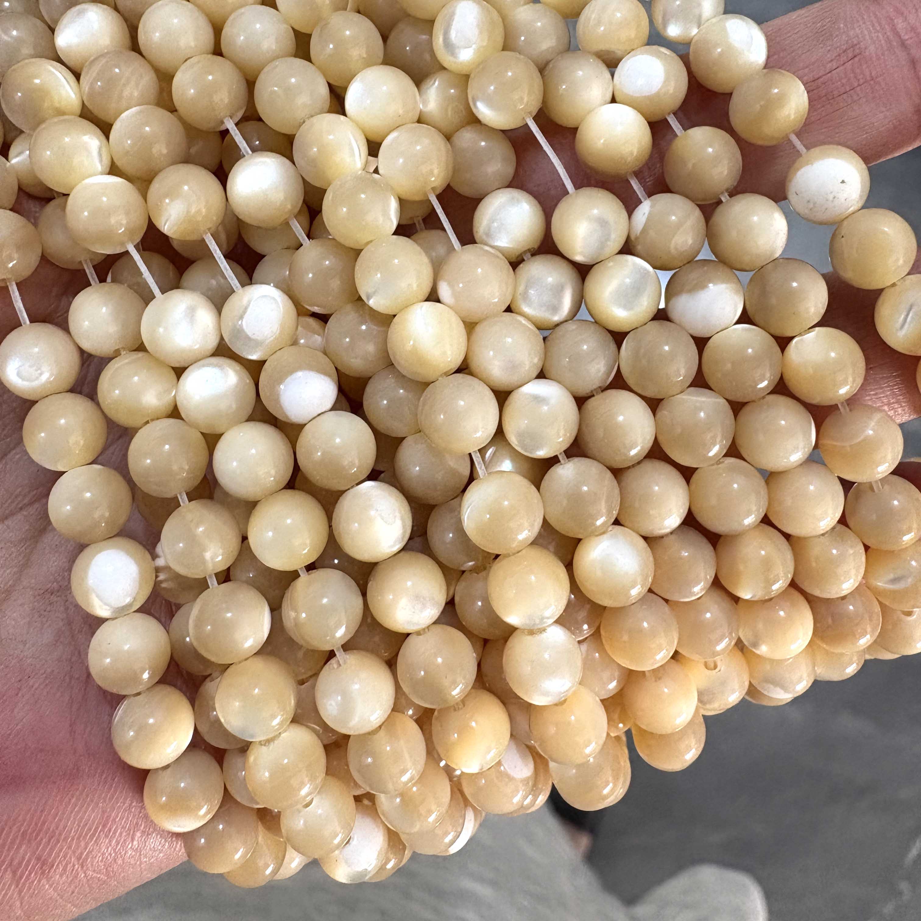 福利款天然6mm贝壳珠散珠手链隔珠