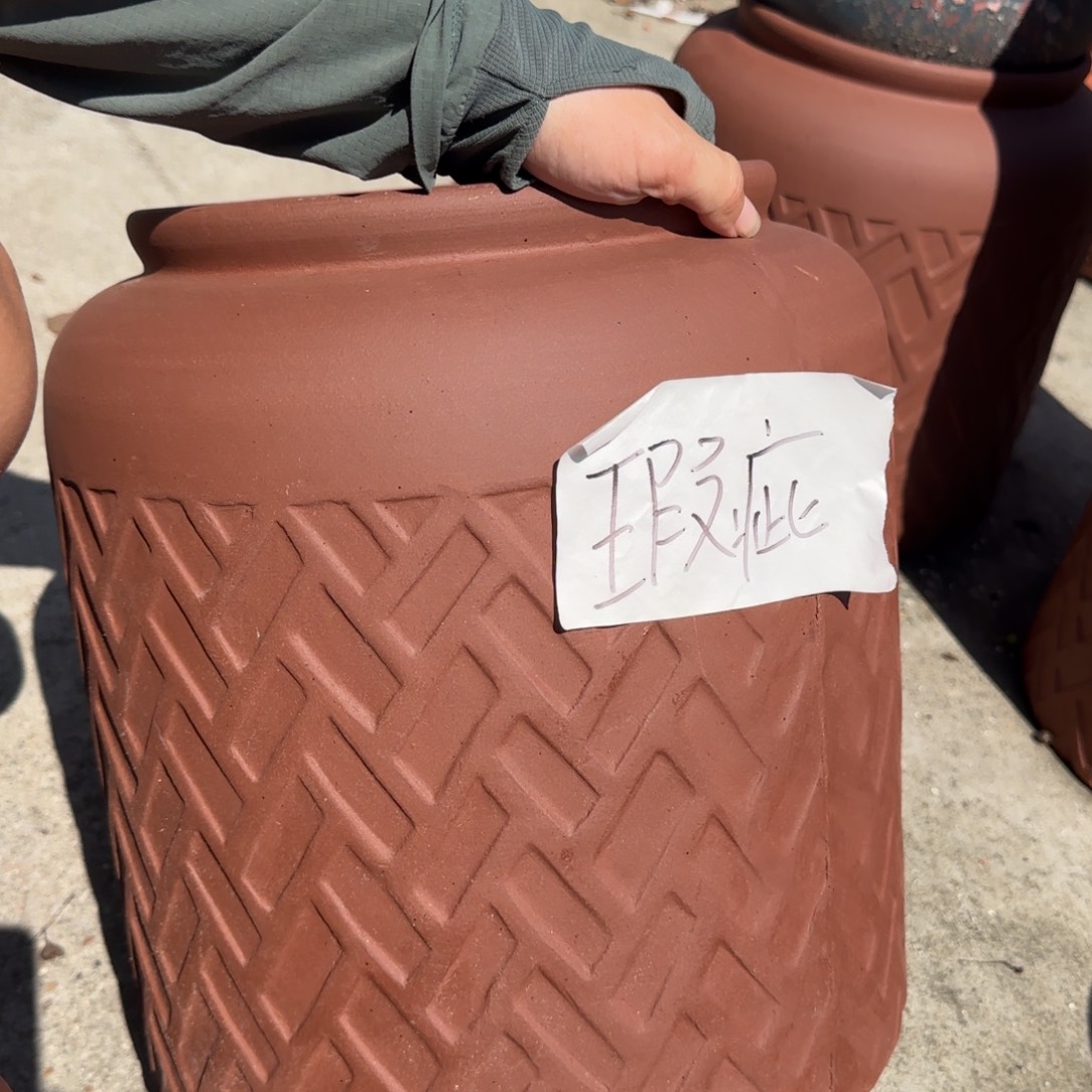 紫砂花盆口25高36宜兴紫砂瑕疵硌皮