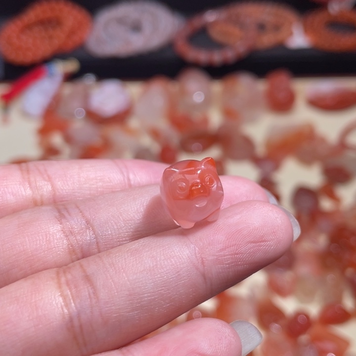南红玛瑙小猪（无孔打孔备注）未镶嵌1304