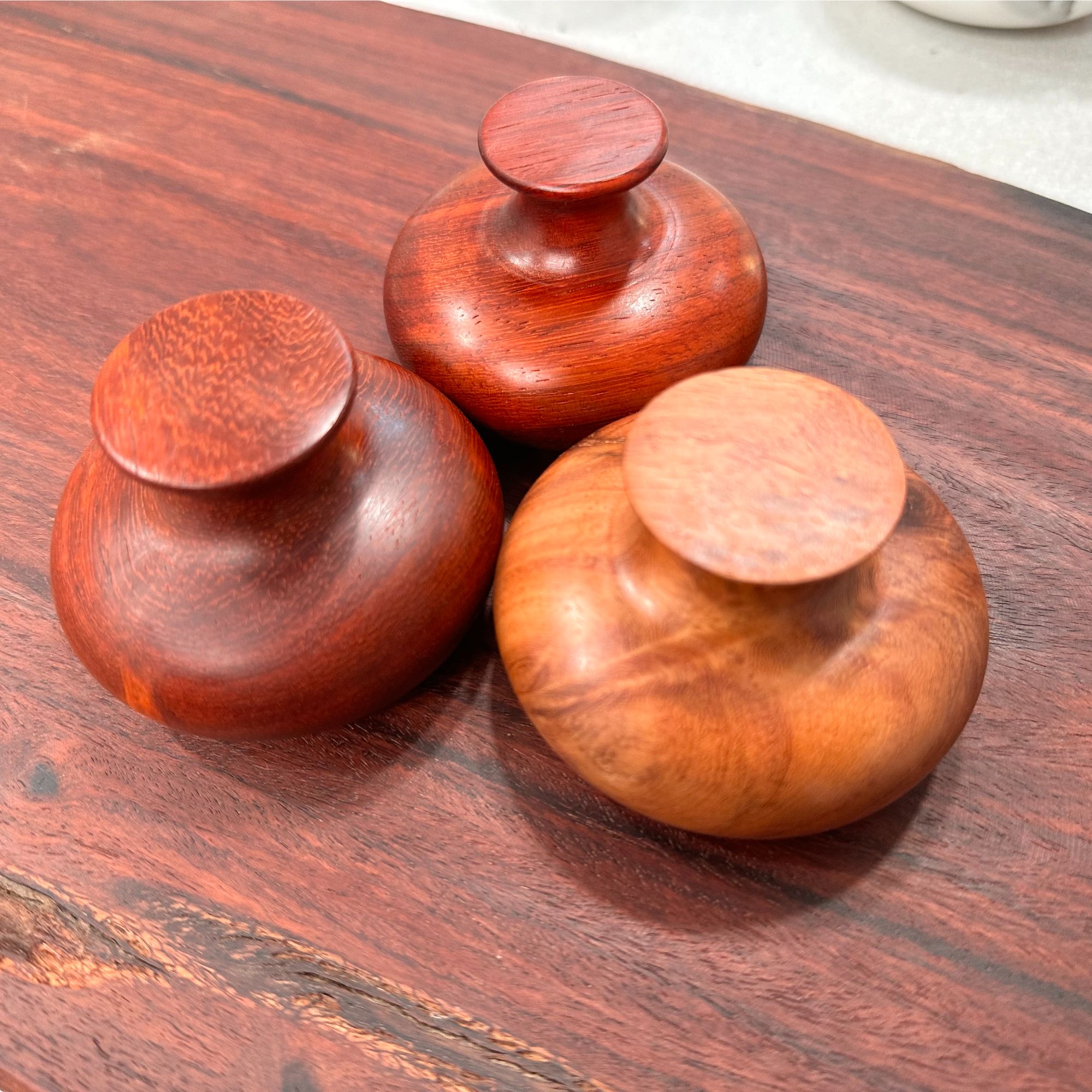 #中式功夫茶花瓶茶托#6.5*5公分（缅花、黑檀、血檀随机发）#实木