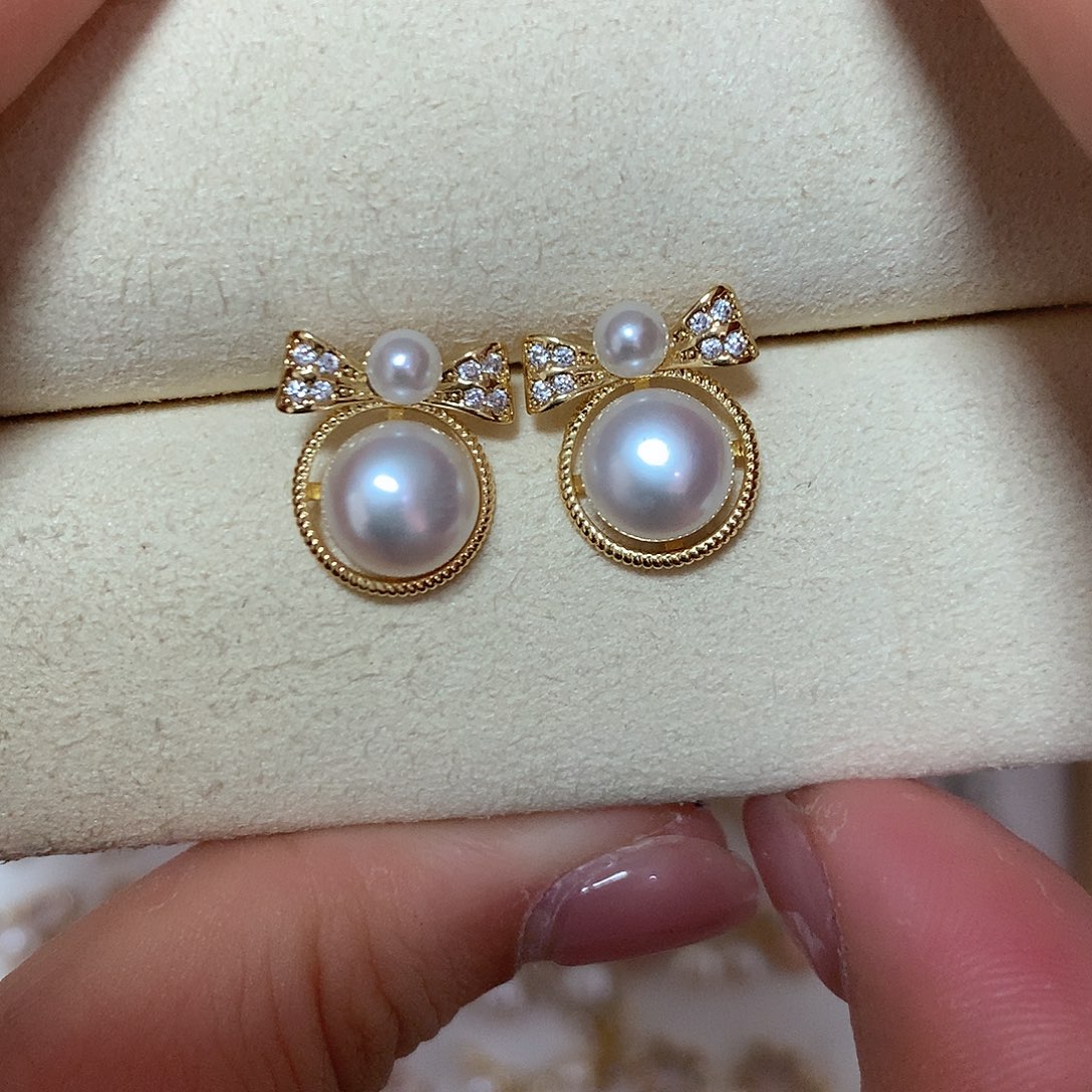 淡水珍珠耳饰合金