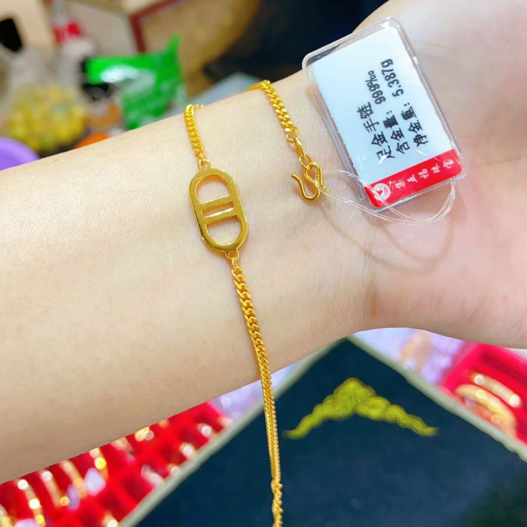 足金手链；：时尚款