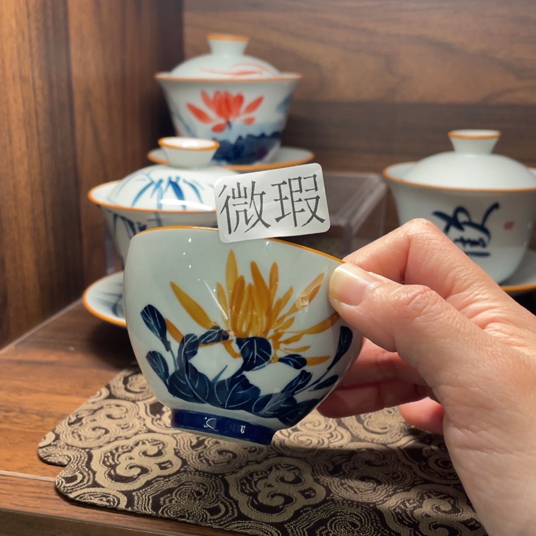 微瑕釉下彩纯手绘