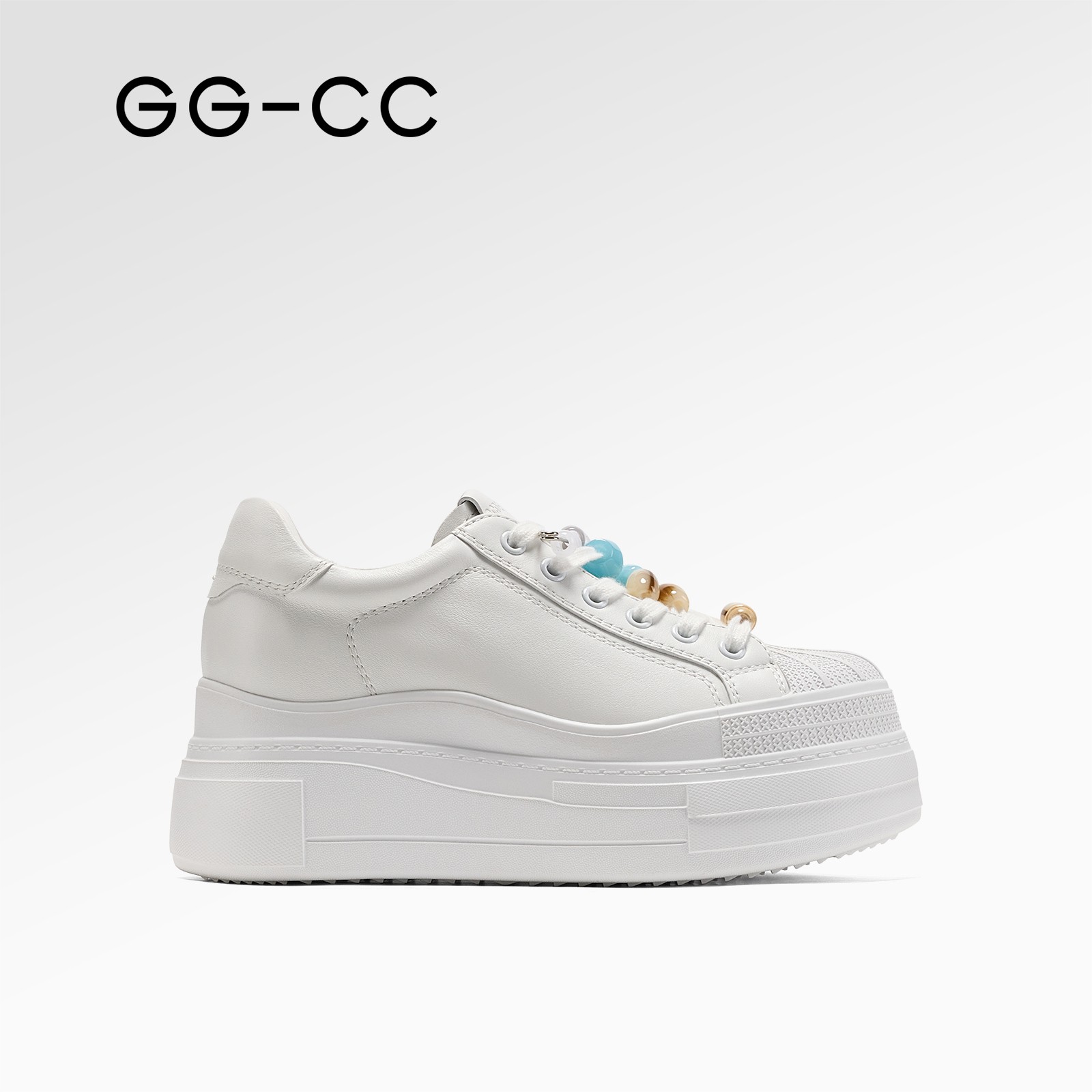 GG-CC【橡果星球】秋季新款贝壳头厚底小白鞋板鞋女百搭休闲鞋8076