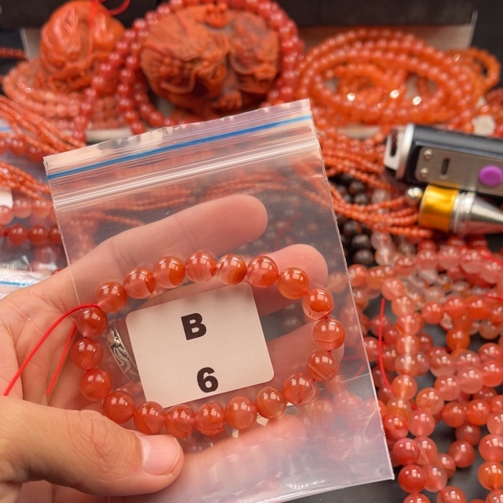 南红玛瑙未镶嵌多样性发货默认微瑕称重9mm