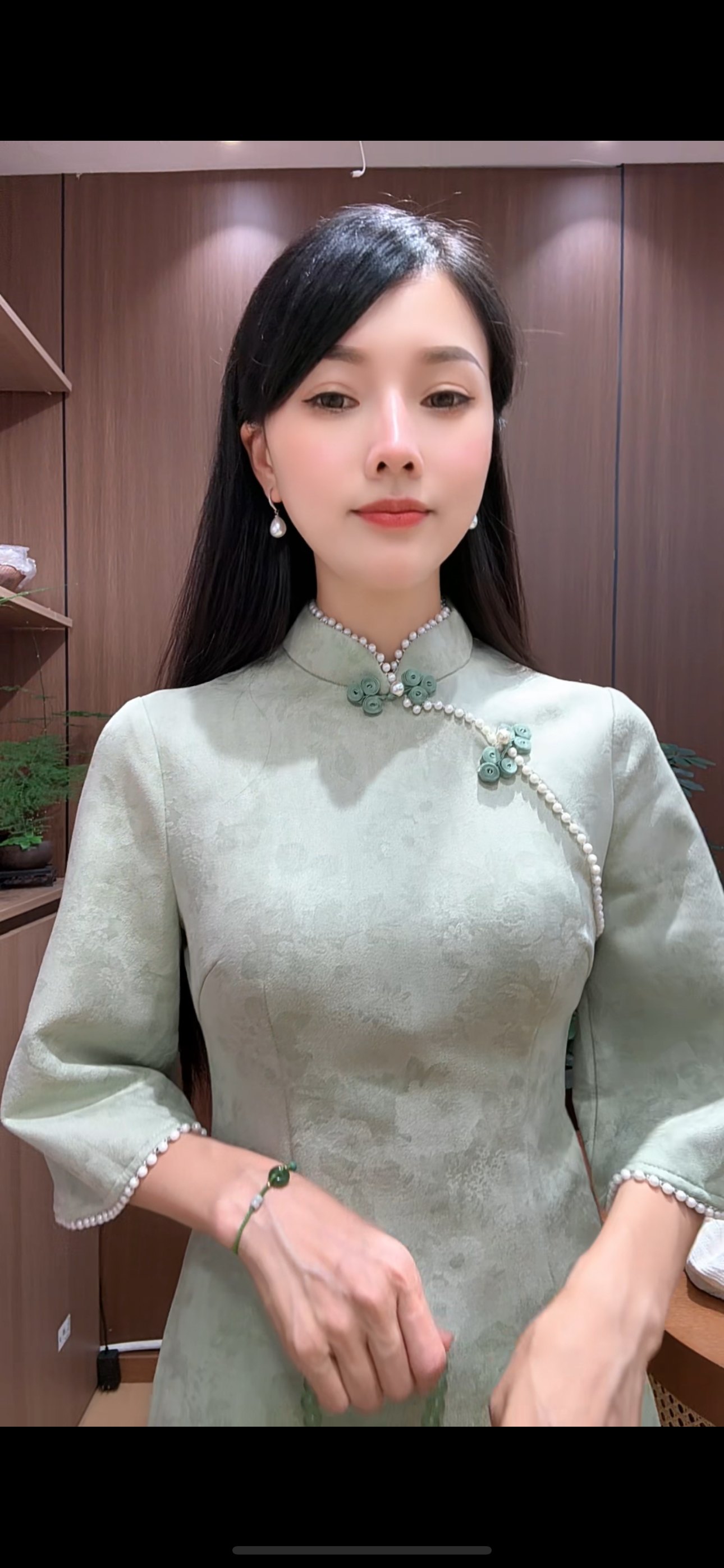 包臀裙中国风低领日常高腰裙旗袍气质新中式复古春夏蕾丝优雅